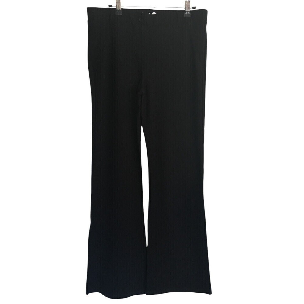 Betabrand Yoga Pants Women's Large Black Boot Cut Stretch Button